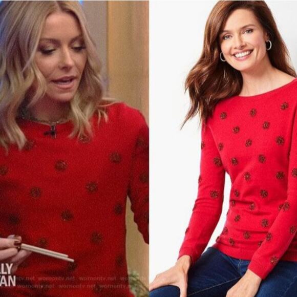 NWT Talbot's Textured Lamb's Wool Blend Sweater Sz S Petite Burgundy Holiday - Picture 8 of 8